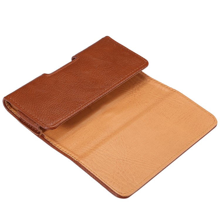 Universal Vertical Flip Leather Holster Belt Clip Waist Pouch for iPhone X / Samsung S9 S8, Size: 7.7 x 14.6 x 1.8cm - Brown-5