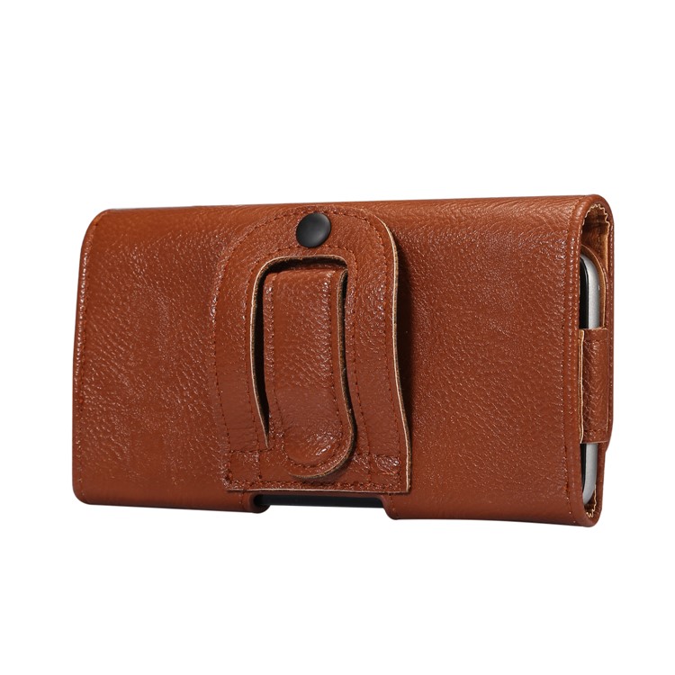 Bolsa Universal Del Bolso De La Cintura Del Tirón De La Pistolera Universal Del Cuero De La Correa Para El Iphone 8 Plus / 7 Más, Tamaño: 7.8 X 15.3 X 1.8cm - Marrón-2