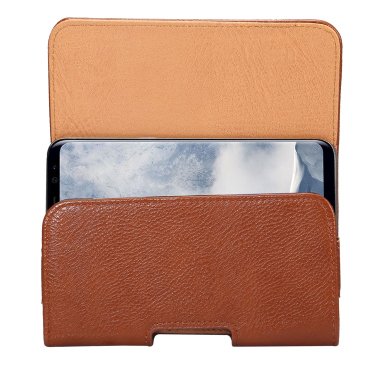 Bolsa Universal Del Bolso De La Cintura Del Tirón De La Pistolera Universal Del Cuero De La Correa Para El Iphone 8 Plus / 7 Más, Tamaño: 7.8 X 15.3 X 1.8cm - Marrón-4