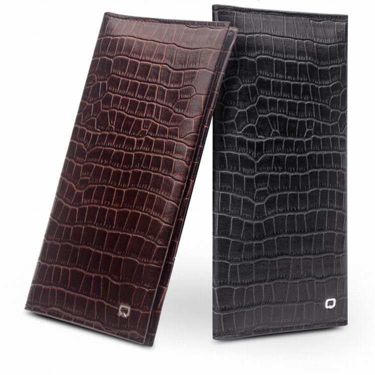 QIALINO Crocodile Style Texture Cowhide Leather Wallet Pouch Case for iPhone 7 Plus, Size: 9.5 x 18.4cm - Black-4