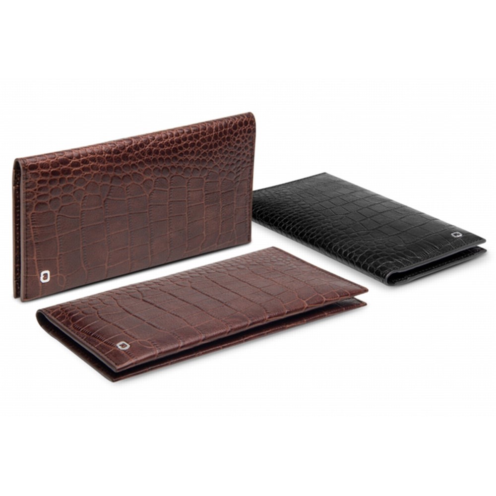 QIALINO Cowhide Leather Bamboo Grain Wallet Pouch Case for iPhone 7 Plus, Size: 9.5 x 18.4cm - Black-3