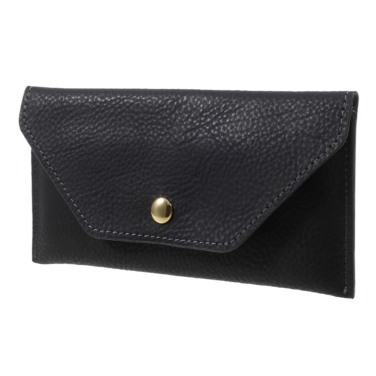 Litchi Grain Universal 5.5 inch Purse Handbag for iPhone 7 Plus Size: 17 x 9cm - Black-1