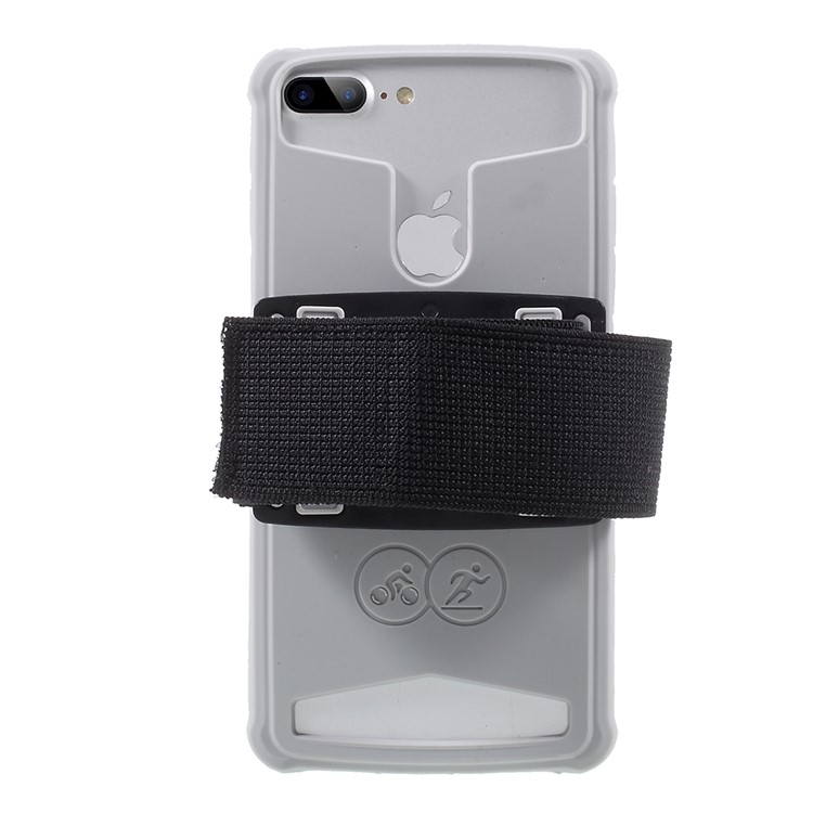 Adjustable Running Sports Silicone Armband Cover Case for Phone 5.0-5.2 inch - Grey-1