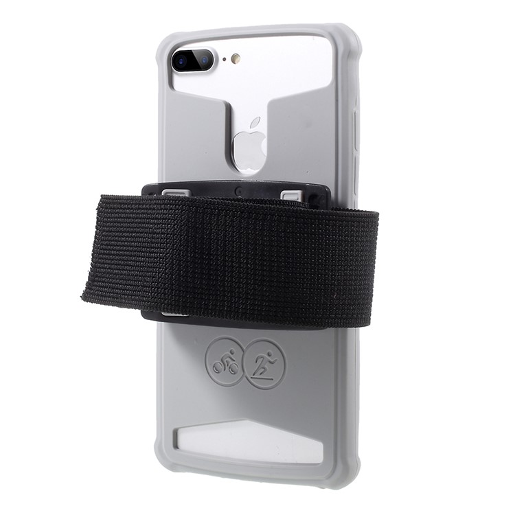 Adjustable Running Sports Silicone Armband Cover Case for Phone 5.0-5.2 inch - Grey-3