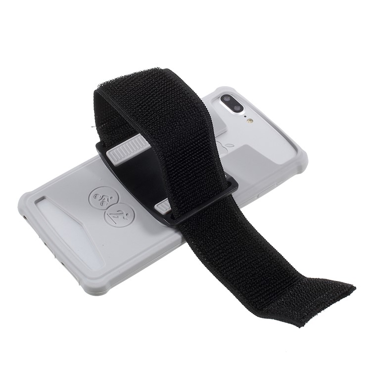 Adjustable Running Sports Silicone Armband Cover Case for Phone 5.0-5.2 inch - Grey-4
