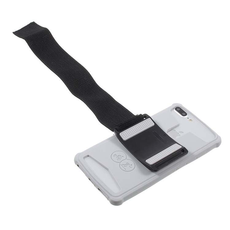 Adjustable Running Sports Silicone Armband Cover Case for Phone 5.0-5.2 inch - Grey-5