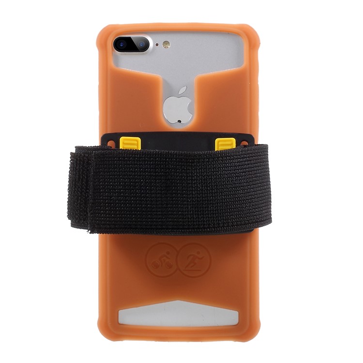 Universal Adjustable Gym Sports Silicone Armband Case for Phone 5.0-5.2 inch - Orange-1