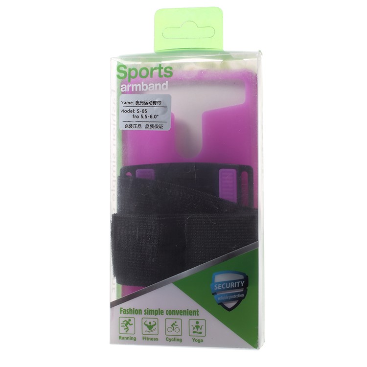 Universal Luminous Silicone Sports Armband for iPhone 8/7, 4.5 - 4.8 inch Smartphones - Purple-11