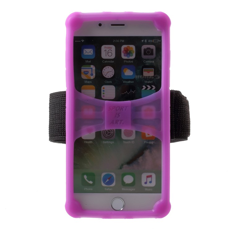 Universal Luminous Silicone Sports Armband for iPhone 8/7, 4.5 - 4.8 inch Smartphones - Purple-2