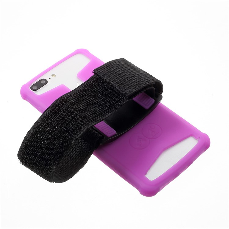 Universal Luminous Silicone Sports Armband for iPhone 8/7, 4.5 - 4.8 inch Smartphones - Purple-4