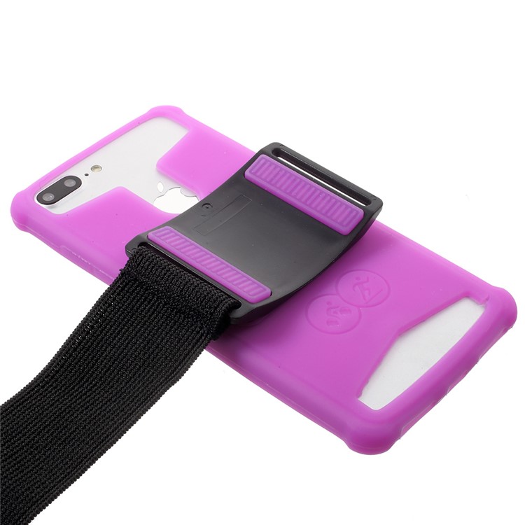 Universal Luminous Silicone Sports Armband for iPhone 8/7, 4.5 - 4.8 inch Smartphones - Purple-5