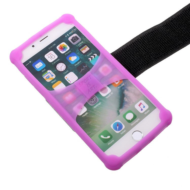 Universal Luminous Silicone Sports Armband for iPhone 8/7, 4.5 - 4.8 inch Smartphones - Purple-6