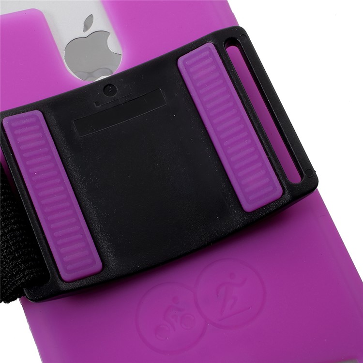 Universal Luminous Silicone Sports Armband for iPhone 8/7, 4.5 - 4.8 inch Smartphones - Purple-7