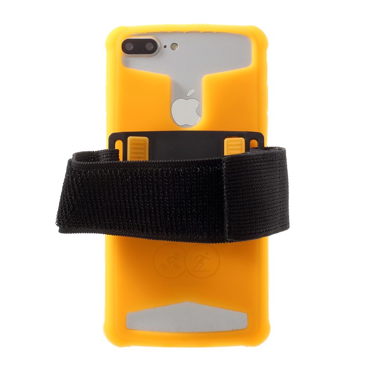 Luminous Silicone Universal Sports Armband Case for iPhone 8/7, 4.5 - 4.8 inch Smartphones - Orange-1