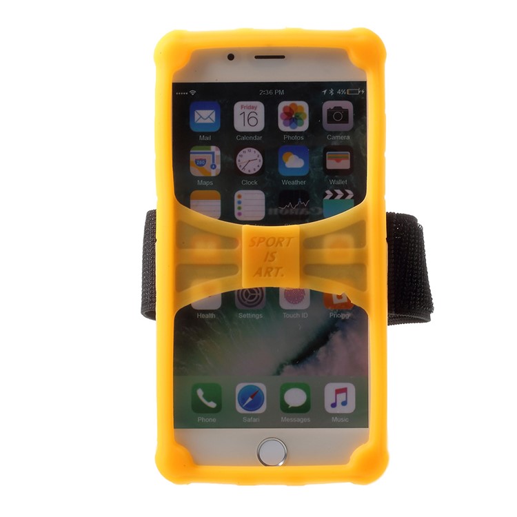 Luminous Silicone Universal Sports Armband Case for iPhone 8/7, 4.5 - 4.8 inch Smartphones - Orange-2
