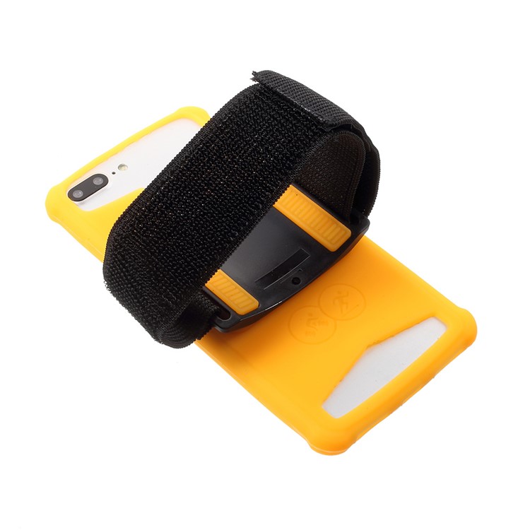 Luminous Silicone Universal Sports Armband Case for iPhone 8/7, 4.5 - 4.8 inch Smartphones - Orange-3