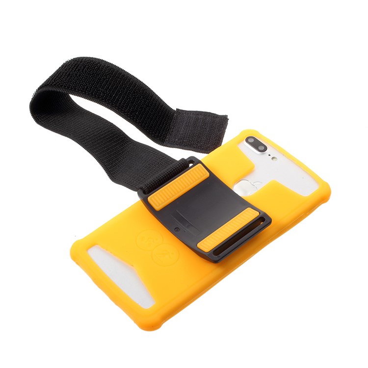 Luminous Silicone Universal Sports Armband Case for iPhone 8/7, 4.5 - 4.8 inch Smartphones - Orange-4