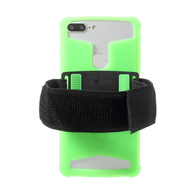 Luminous Sports Armband Flexible Silicone Case Cover for iPhone 8/7, 4.5 - 4.8 inch Smartphones - Green-1