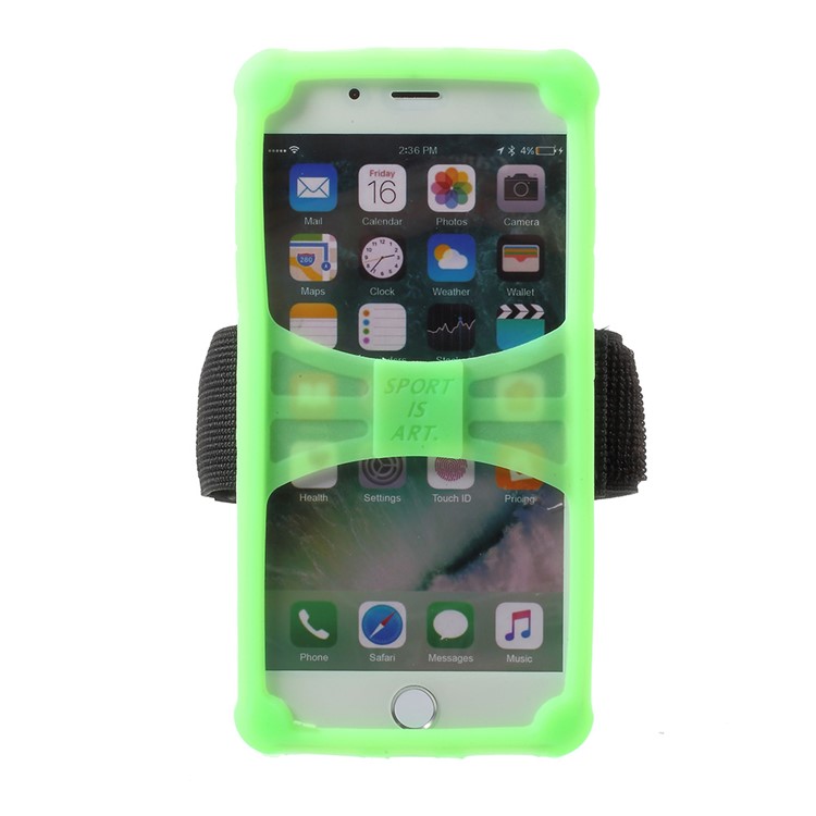 Luminous Sports Armband Flexible Silicone Case Cover for iPhone 8/7, 4.5 - 4.8 inch Smartphones - Green-2