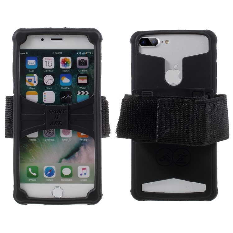 Universal Silicone Sports Armband for iPhone 8 Plus/7 Plus, 5.5 - 6.0 inch Smartphones - Black-1