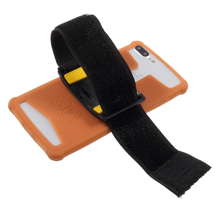 Elastic Silicone Sports Armband Phone Case for iPhone 8 Plus/7 Plus, 5.5 - 6.0 inch Smartphones - Orange-5