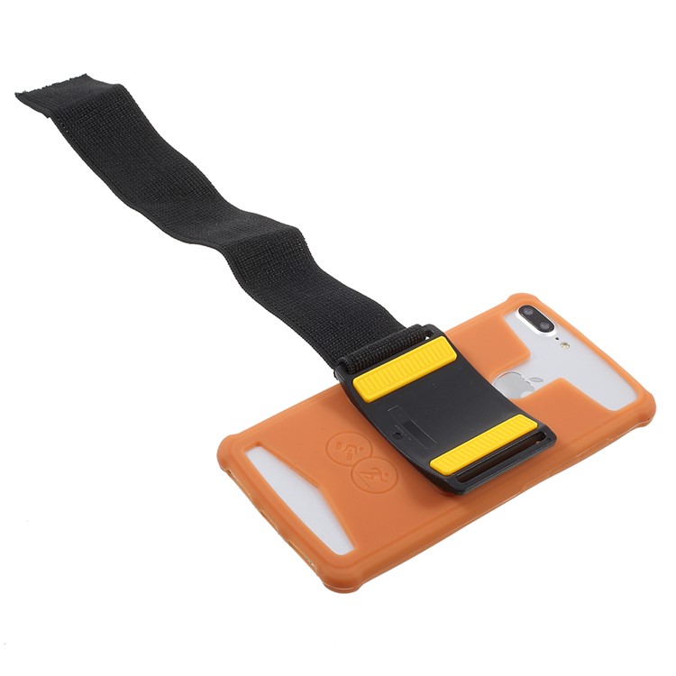 Elastic Silicone Sports Armband Phone Case for iPhone 8 Plus/7 Plus, 5.5 - 6.0 inch Smartphones - Orange-6