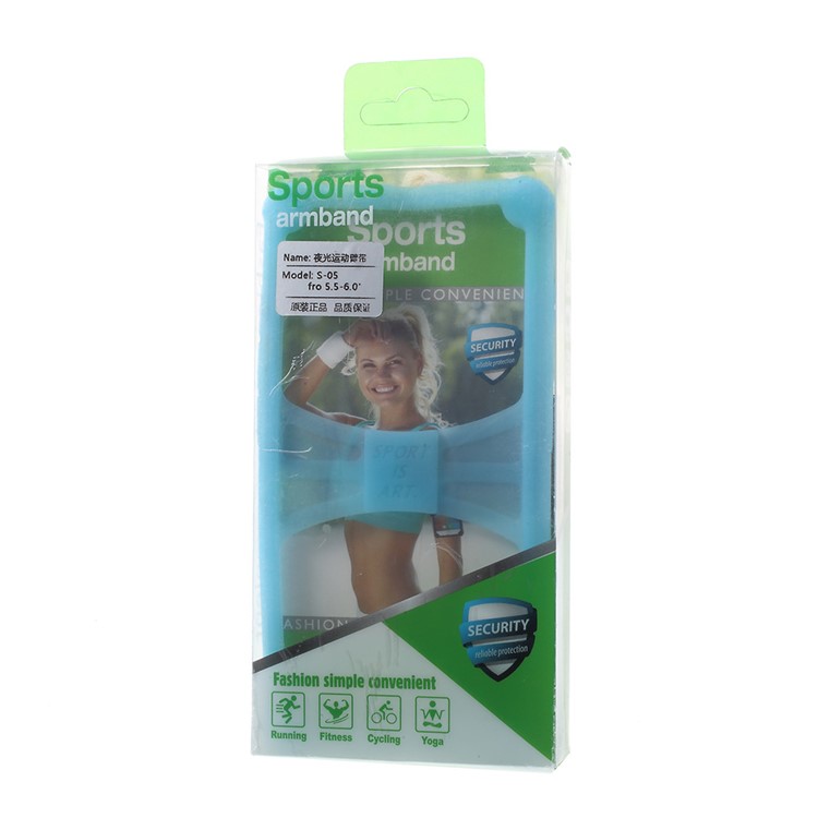 Noctilucence Sport Armband Silicone Cover for iPhone 8 Plus/7 Plus, 5.5-6.0 inch Smartphones - Blue-6