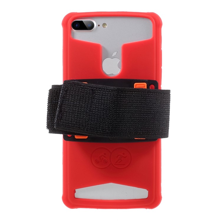 Flexible Silicone Sports Armband Mobile Cover for iPhone SE/5s/5, 4.0 - 4.2 inch Smartphones - Red-1