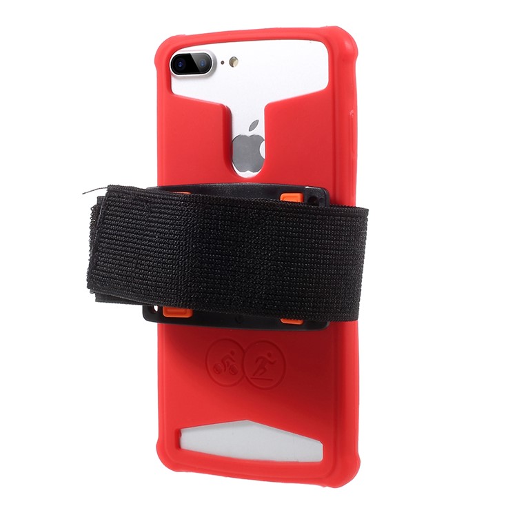 Flexible Silicone Sports Armband Mobile Cover for iPhone SE/5s/5, 4.0 - 4.2 inch Smartphones - Red-3