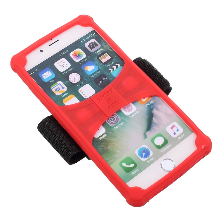 Flexible Silicone Sports Armband Mobile Cover for iPhone SE/5s/5, 4.0 - 4.2 inch Smartphones - Red-4