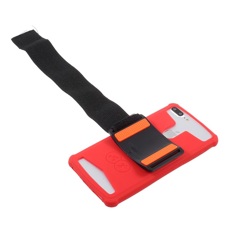 Flexible Silicone Sports Armband Mobile Cover for iPhone SE/5s/5, 4.0 - 4.2 inch Smartphones - Red-6