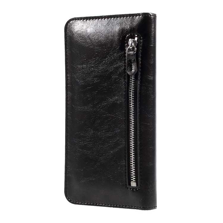 WUW P19 Fashionable Crazy Horse PU Leather Wallet Cell Phone Case for iPhone Samsung Huawei etc. - Black-2