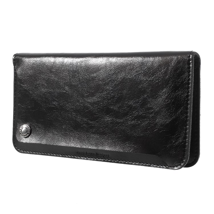 WUW P19 Fashionable Crazy Horse PU Leather Wallet Cell Phone Case for iPhone Samsung Huawei etc. - Black-3
