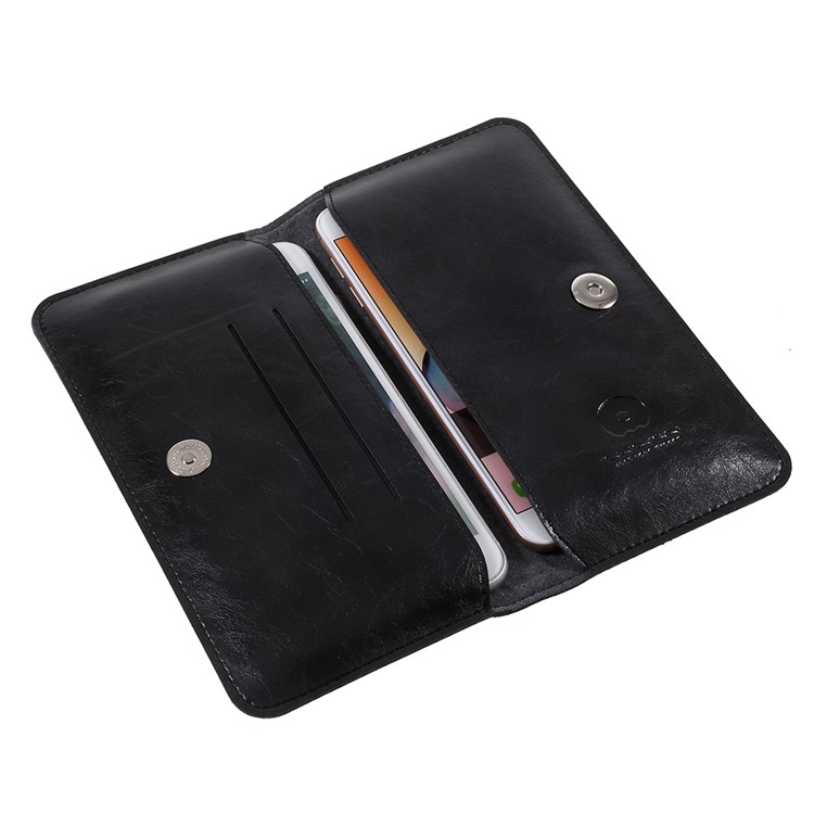 WUW P19 Fashionable Crazy Horse PU Leather Wallet Cell Phone Case for iPhone Samsung Huawei etc. - Black-6
