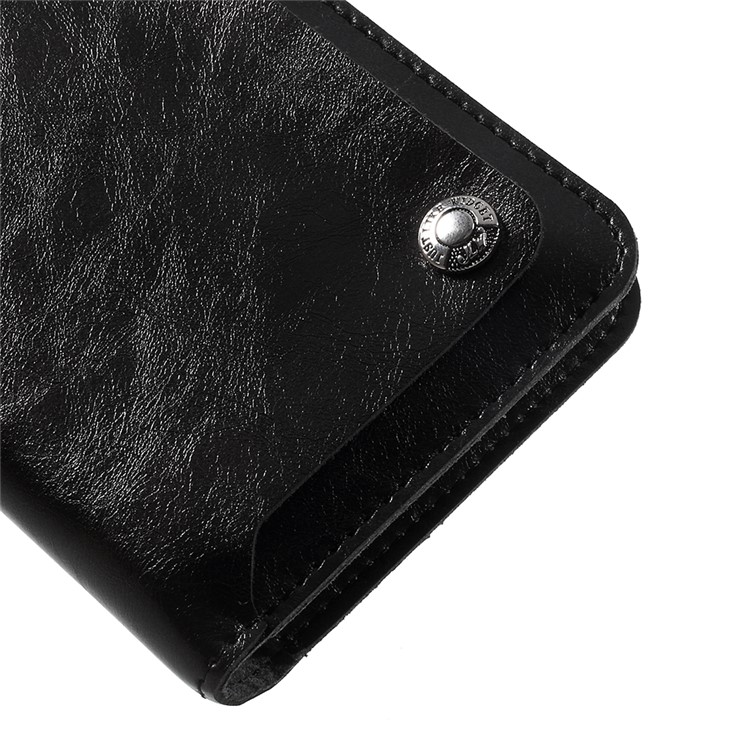 WUW P19 Fashionable Crazy Horse PU Leather Wallet Cell Phone Case for iPhone Samsung Huawei etc. - Black-8