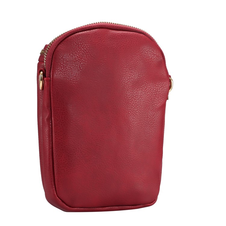 6.4 inch Litchi Grain Double Layer Zipper Closure Single-shoulder Sling Bag - Wine Red-1