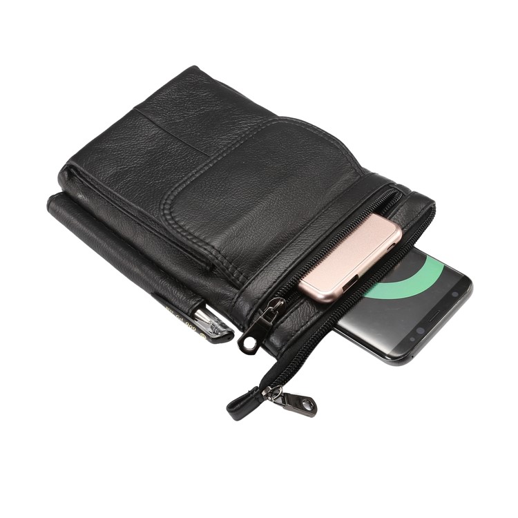 Tapa Vertical Tapa De Piel De Vaca Caso De La Cubierta Con Correa De Hombro 6.5 Pulgadas Para Samsung Galaxy Note 8 - Negro-12