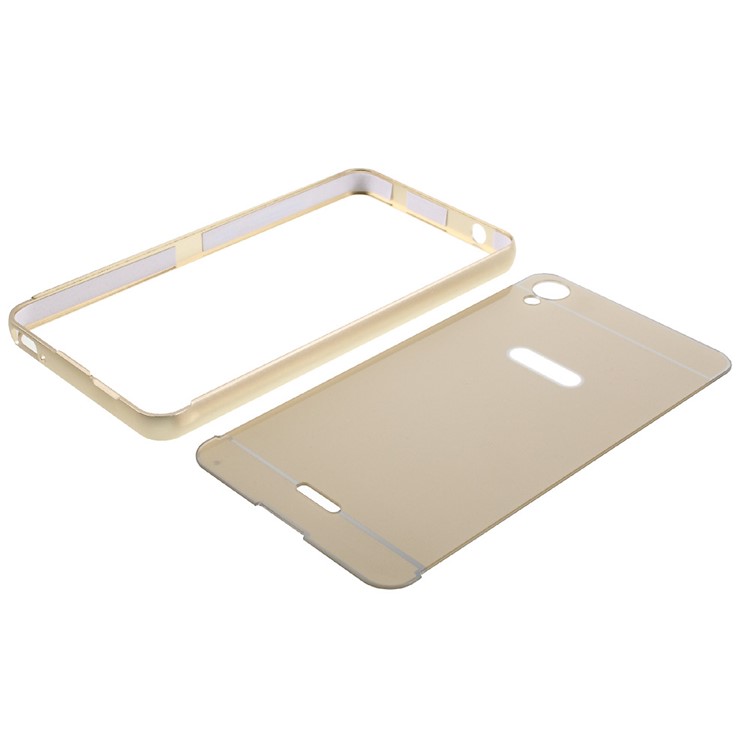 Slide-on Metal Frame PC Back Shell for Infinix Hot Note X551 - Gold-8