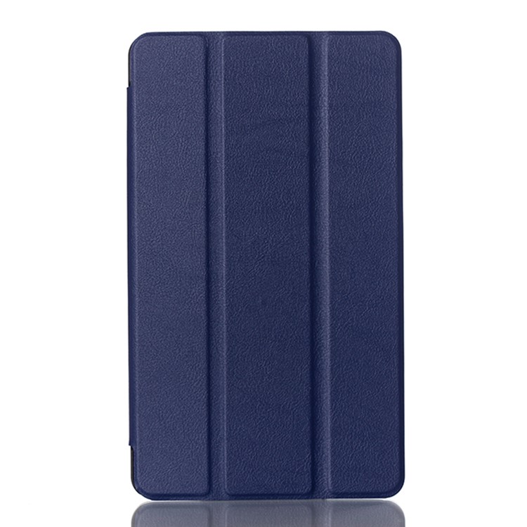 Tri-fold Smart Leather Stand Case for Nvidia Shield K1 - Dark Blue-1