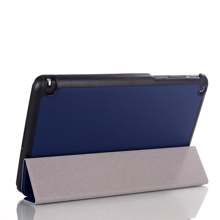 Tri-fold Smart Leather Stand Case for Nvidia Shield K1 - Dark Blue-3