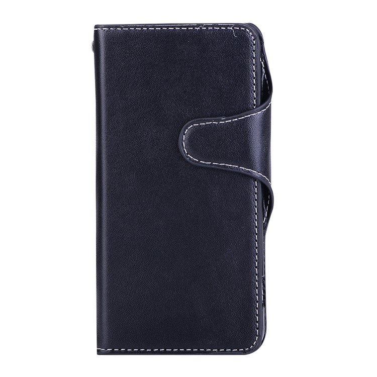 Vintage Style Leather Wallet Stand Case for Fujitsu F-05J - Black-1