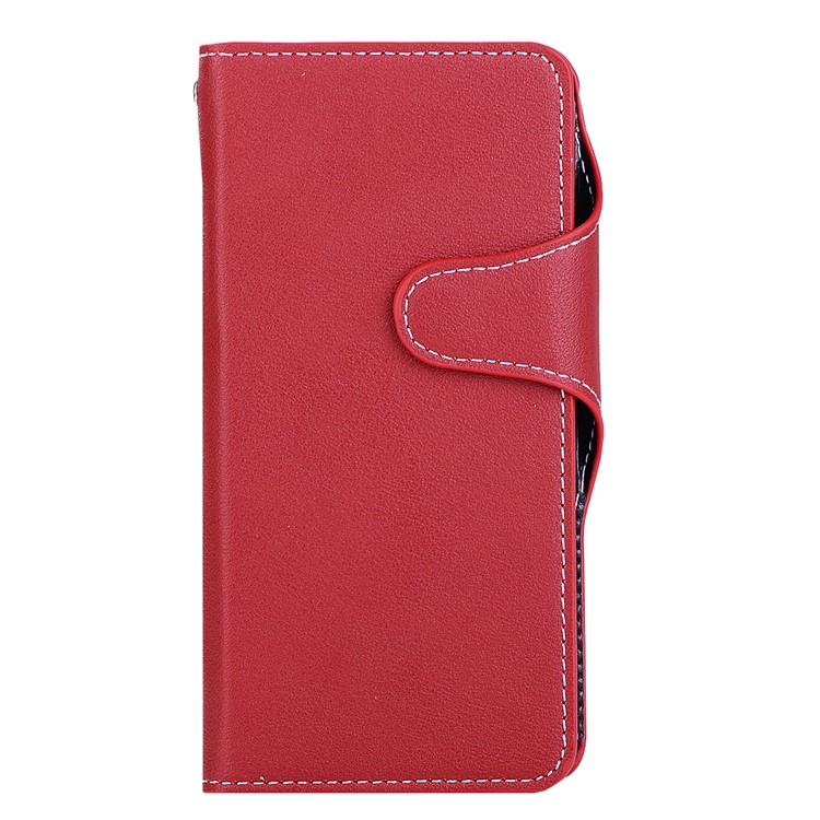 For Fujitsu F-05J Vintage Style Leather Wallet Phone Case with Stand - Red-1