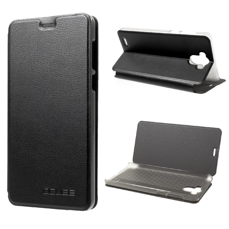 OCUBE PU Leather Stand Phone Cover for BlackBerry R6 Lite - Black-1