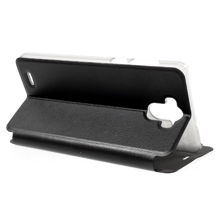 OCUBE PU Leather Stand Phone Cover for BlackBerry R6 Lite - Black-4
