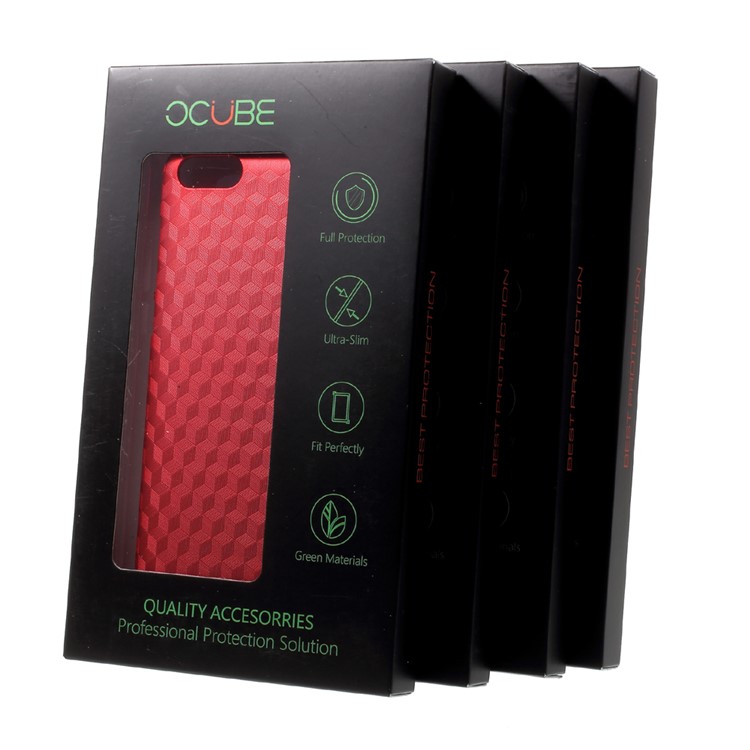 OCUBE Cubic Pattern Hard Plastic Case for Blackview A7 - Red-5