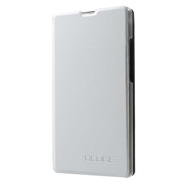 OCUBE Flip Stand Leather Phone Cover for Bluboo S1 - White-2
