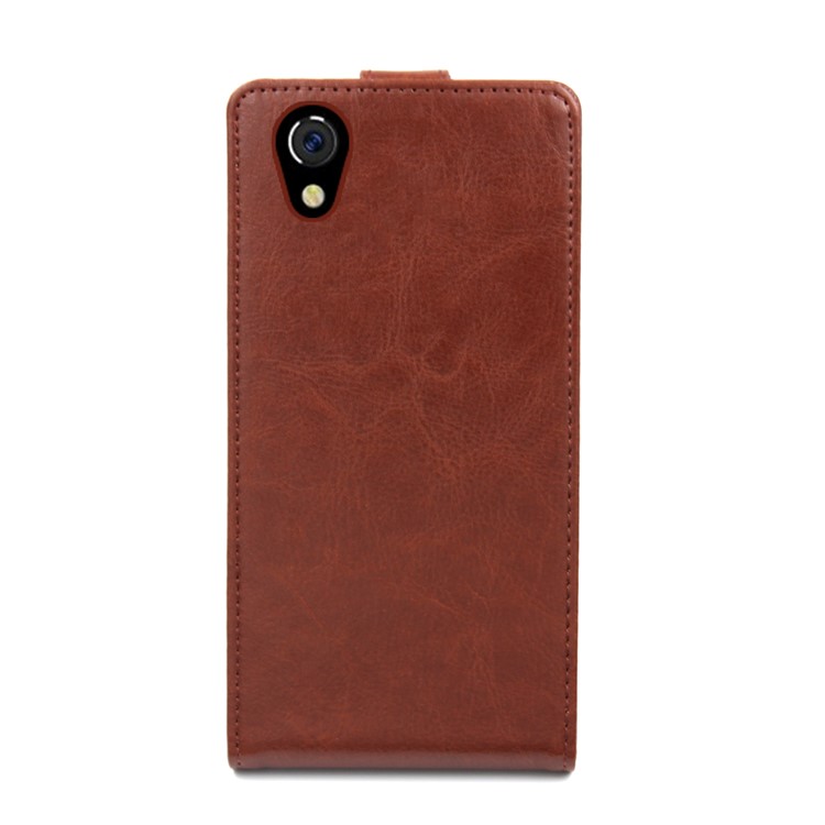 BOGVED Crazy Horse Vertical Flip Leather Card Slot Case for UMI Diamond - Brown-2