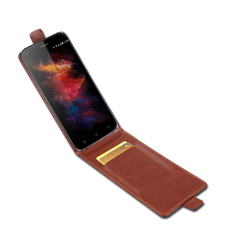 BOGVED Crazy Horse Vertical Flip Leather Card Slot Case for UMI Diamond - Brown-3