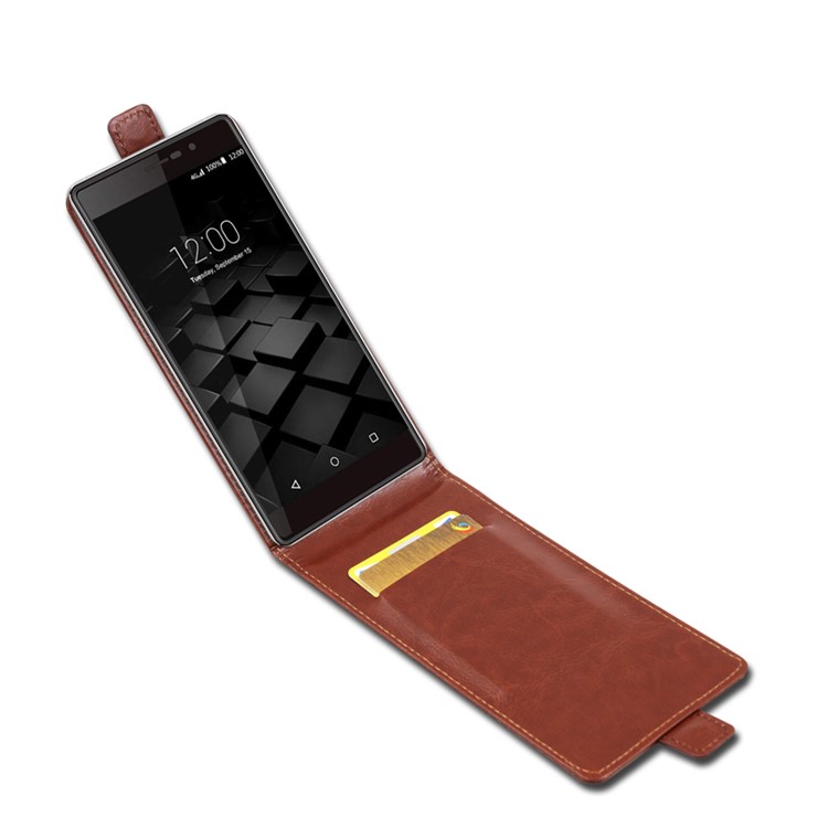 BOGVED Crazy Horse Magnetic Leather Vertical Case for UMI Fair - Brown-3