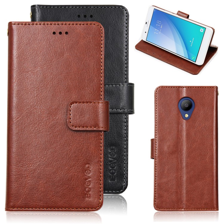 BOGVED Crazy Horse Leather Magnetic Wallet Stand Cover for Elephone P8 - Brown-4